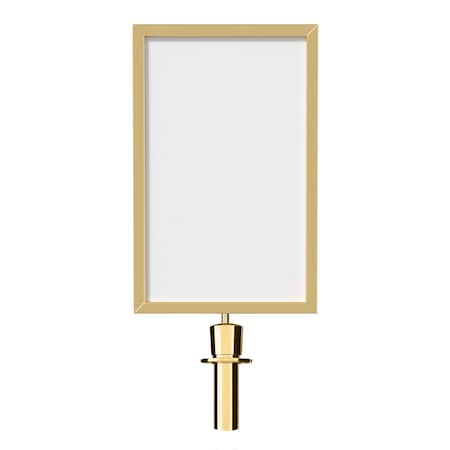 MONTOUR LINE Stanchion Post Top Sign Frame 14x22" V Pol Brass, LINE FORMS HERE HDSF-1422-V-PB-LINEFORMSHERE